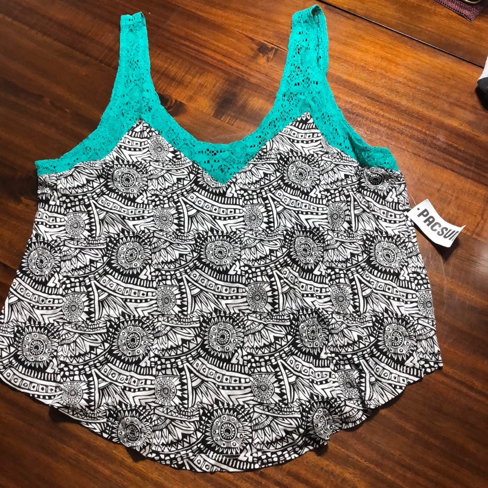 Textured print tank top